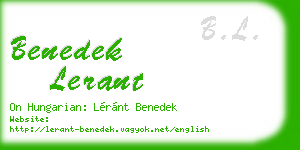 benedek lerant business card